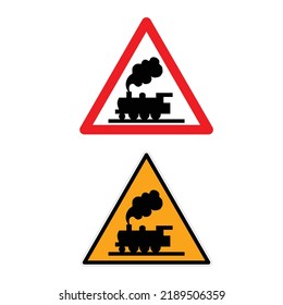 símbolo de advertencia de ferrocarril ilustración vectorial