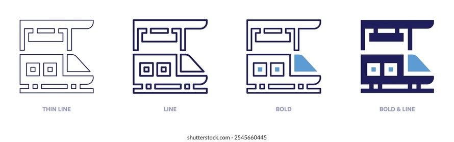 Railway wealth icon in 4 different styles. Thin Line, Line, Bold, and Bold Line. Duotone style. Editable stroke.