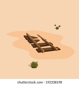 Railway in the wild west. Vector game design for app