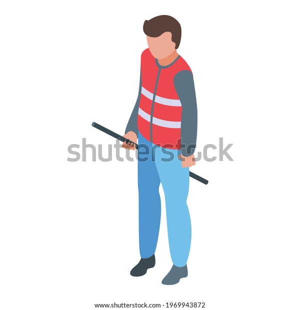 Railway worker icon.\
Isometric of Railway worker vector icon for web design isolated on\
white background