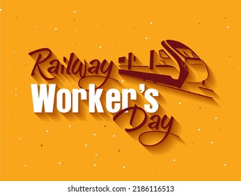 Día de los Trabajadores del Ferrocarril. Tren eléctrico. Estilo plano de moda para diseño gráfico, logotipo, sitio web, medios sociales, interfaz de usuario, aplicación móvil.