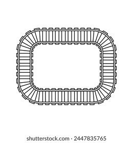 Railways icon vector. Rails illustration sign. Train symbol. Locomotive logo.