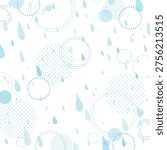 Rain and Abstract Pattern Illustration on Transparent Background