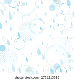 Rain and Abstract Pattern Illustration on Transparent Background