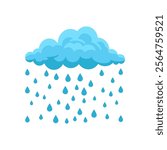 Rain , Autumn Isolated Vector Illustration