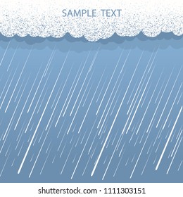 Rain background for text.Vector image with dark clouds in wet day