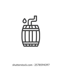 Rain Barrel line icon. linear style sign for mobile concept and web design. A barrel collecting rainwater outline vector icon. Symbol, logo illustration. Vector graphics