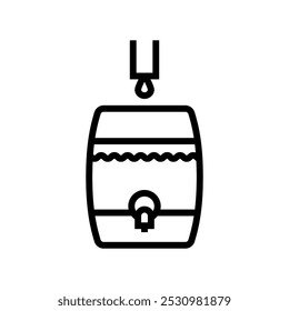 rain barrel water saving line icon vector. rain barrel water saving sign. isolated contour symbol black illustration