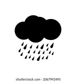 Rain black cloud Vector black, with raindrops. suitable for web icon, etc.