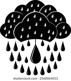 rain black and white silhouette vector design