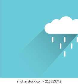 rain, blue background, flat and shadow theme design