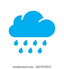 Rain blue icon. Cloud rain symbol for your web site design, logo, app, UI. Modern forecast storm sign.