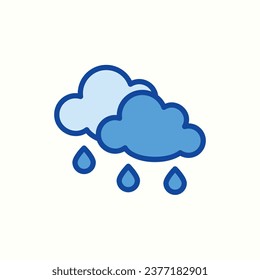 rain blue icon, isolated icon in light background, perfect for website, blog, logo, graphic design, social media, UI, mobile app