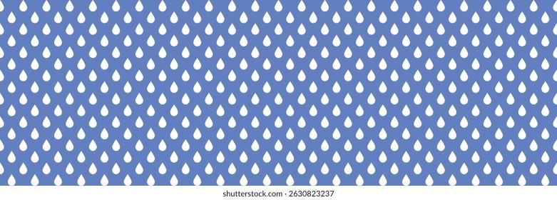 Chuva em azul, banner da Web, textura de padrão uniforme