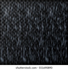 Rain blur on transparent background, vector