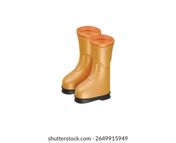 Icono de bota de lluvia Ilustración 3D Render