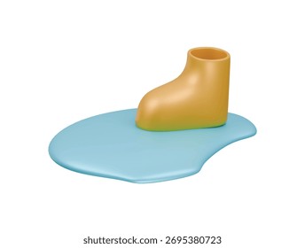 Regenboot-Symbol 3D-Illustration rendern