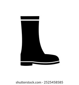 Icono de bota de lluvia aislado sobre fondo blanco.