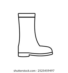 Rain boot outline icon isolated on white background.