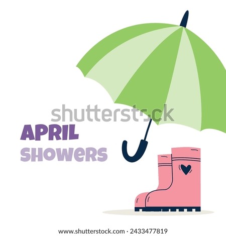 Rain Boot and Umbrella. April showers