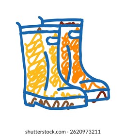 rain boots autumn doodle icon sketch vector. rain boots autumn sign. isolated symbol illustration