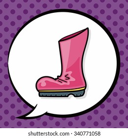 Rain boots doodle, speech bubble