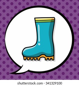 Rain boots doodle, speech bubble