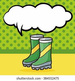 Rain boots doodle, speech bubble