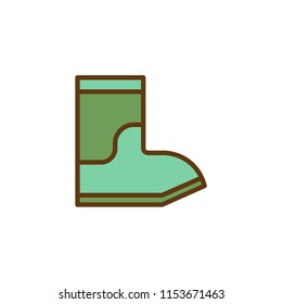 Rain boots filled outline icon, line vector sign, linear colorful pictogram isolated on white. Symbol, logo illustration. Pixel perfect vector graphics
