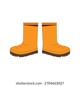 Botas de lluvia de diseño plano ilustración de icono de dibujos animados