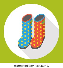 Rain boots flat icon