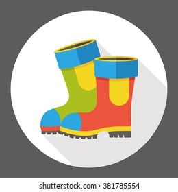 Rain boots flat icon