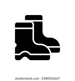 Rain Boots Glyph Icon. Rain Boots Icon