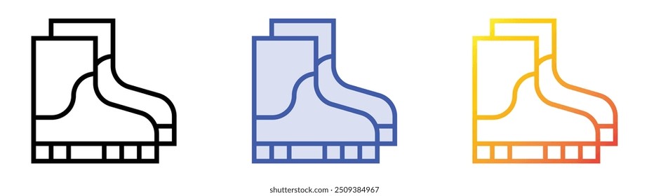rain boots icon. Linear, Blue Fill and Gradient Style Design Isolated On White Background