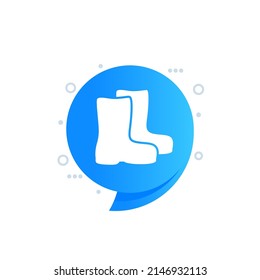 rain boots icon, vector art
