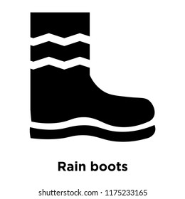 Rain boots icon vector isolated on white background, logo concept of Rain boots sign on transparent background, filled black symbol