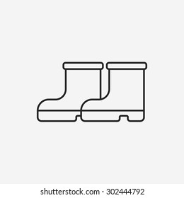 Rain boots line icon