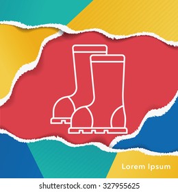 Rain boots line icon