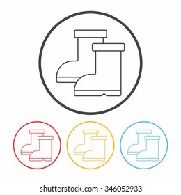 Rain boots line icon