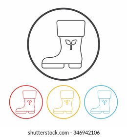 Rain boots line icon