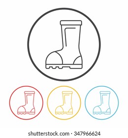 Rain boots line icon