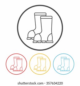 Rain boots line icon
