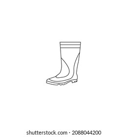 Rain boots line icon vector illustration design template.