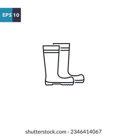 Rain boots outline icon Vector illustration