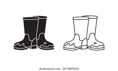 Par de botas de chuva com fundo transparente
