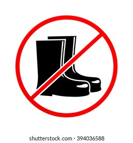 Rain boots prohibition sign