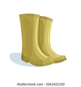 Rain boots. Rubber boots vector illustration isolated on white background.
Rubber rain boots icon.
