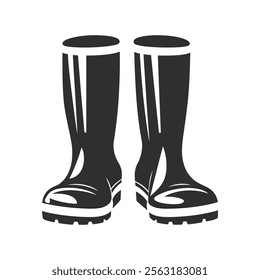 Rain boots silhouette icon vector