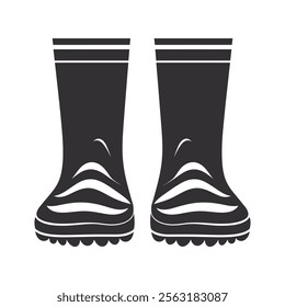 Rain boots silhouette icon vector