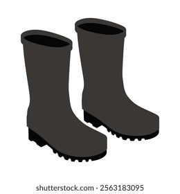 Rain boots silhouette icon vector